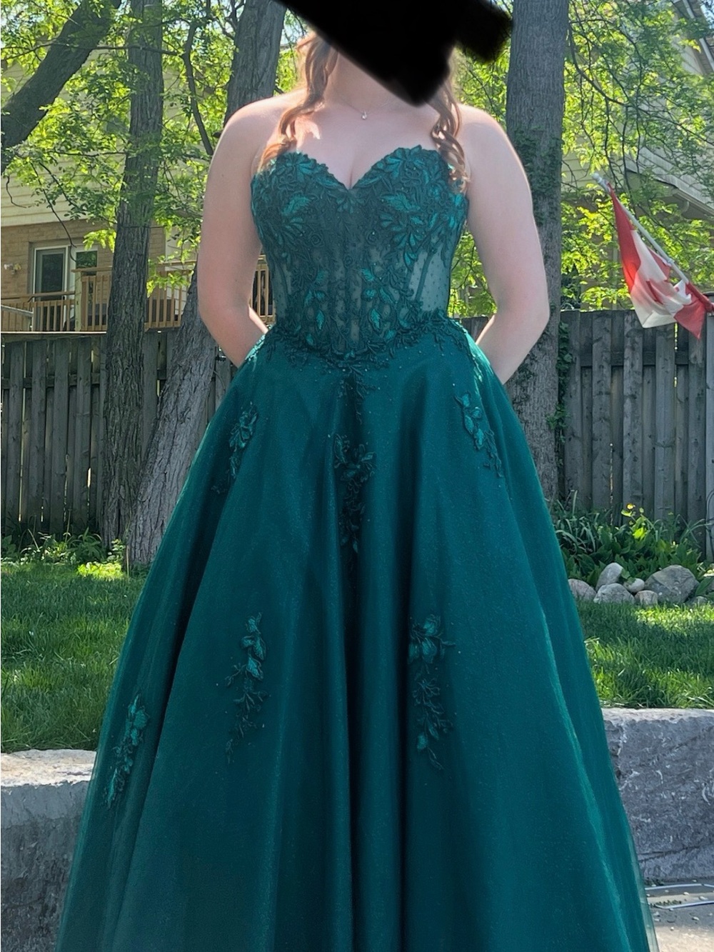 Strapless Emerald Green Ball Gown Prom Dress